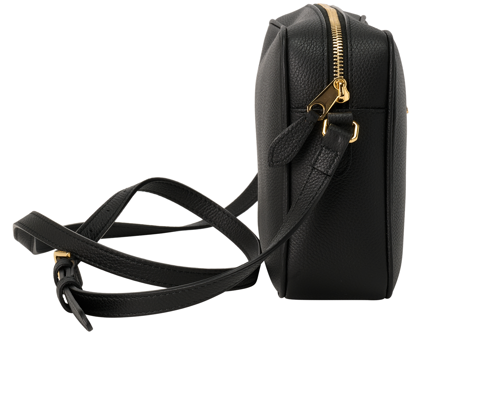 Large Camera Bag, &pound;550, Handbags, Black, Leather, Side view